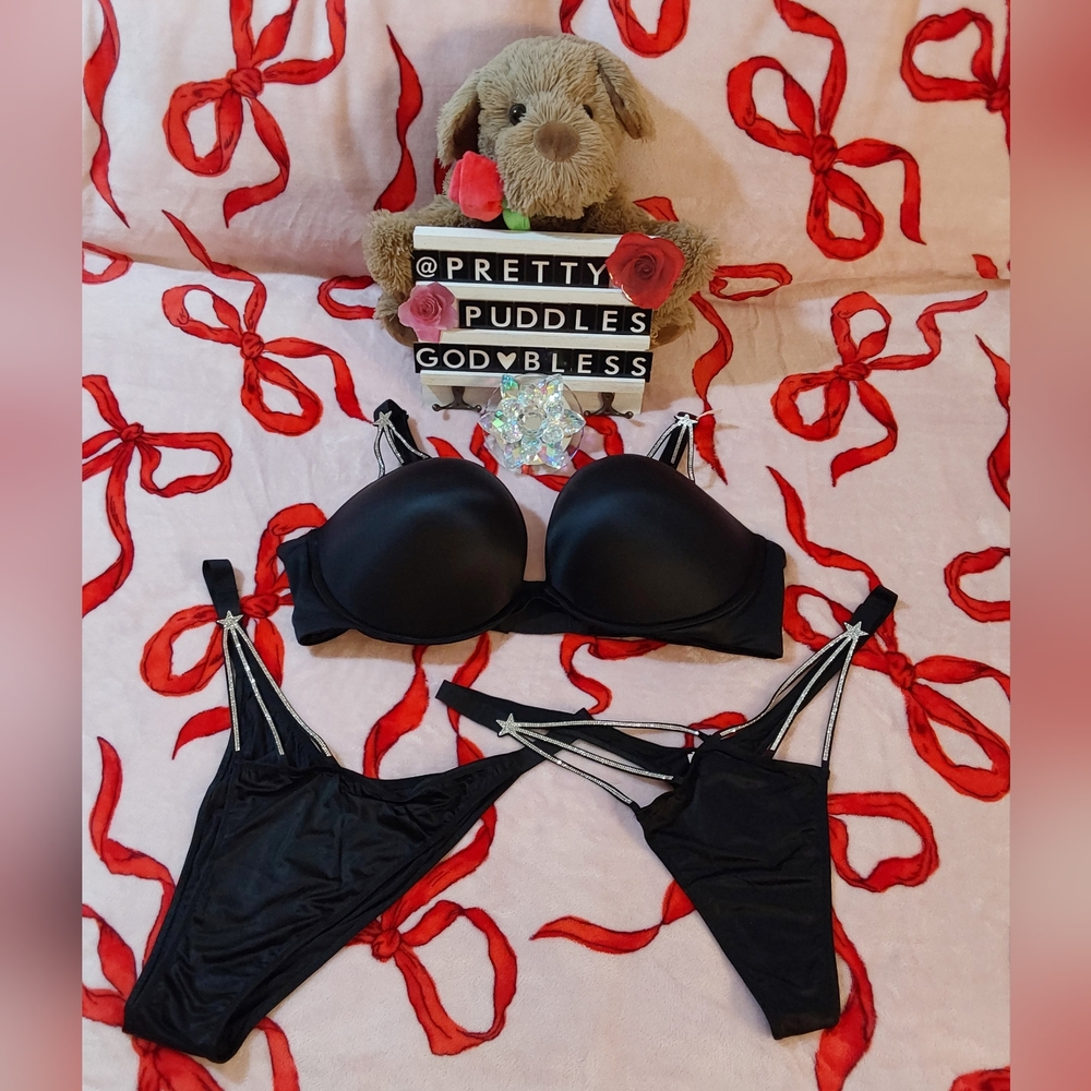 💫 42D & XXL 3pc Very Sexy Starstruck Bra, '24 Fashion Show Thong & Brazilian 💫